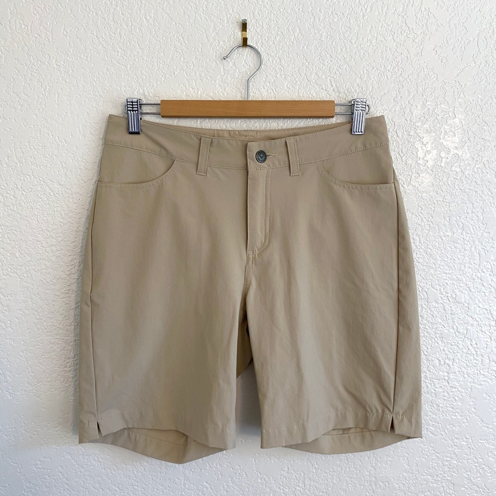 Patagonia Skyline Traveler 8" Quick-Dry Shorts Tan Beige‎ Womens 8 Outdoor Hike